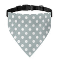 Grey And White Polka Dot Pattern Print Over The Collar Dog Bandana