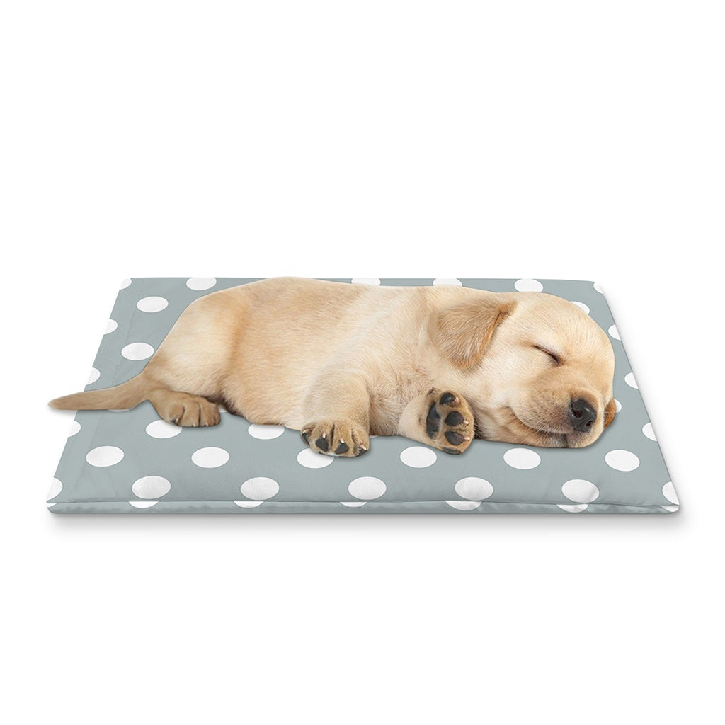 Grey And White Polka Dot Pattern Print Pet Cooling Mat Cover