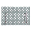 Grey And White Polka Dot Pattern Print Placemat