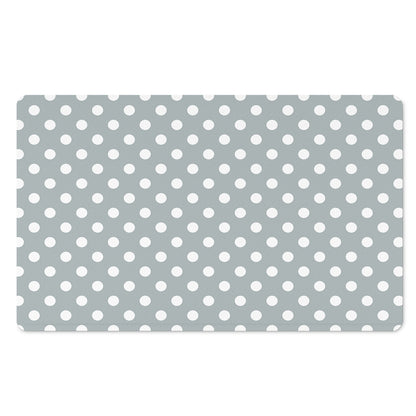 Grey And White Polka Dot Pattern Print Polyester Doormat