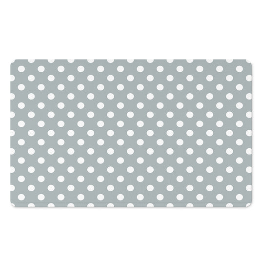 Grey And White Polka Dot Pattern Print Polyester Doormat