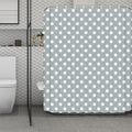Grey And White Polka Dot Pattern Print Polyester Shower Curtain