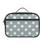 Grey And White Polka Dot Pattern Print Portable Lunch Bag