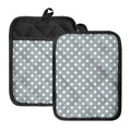 Grey And White Polka Dot Pattern Print Pot Holders With Pocket