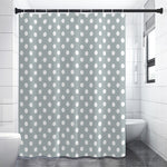 Grey And White Polka Dot Pattern Print Premium Shower Curtain
