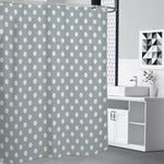 Grey And White Polka Dot Pattern Print Premium Shower Curtain