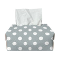 Grey And White Polka Dot Pattern Print Rectangle Tissue Box Cover
