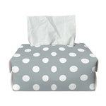Grey And White Polka Dot Pattern Print Rectangle Tissue Box Cover