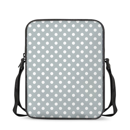 Grey And White Polka Dot Pattern Print Rectangular Crossbody Bag