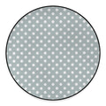 Grey And White Polka Dot Pattern Print Round Floor Mat