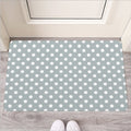 Grey And White Polka Dot Pattern Print Rubber Doormat