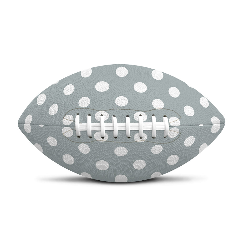 Grey And White Polka Dot Pattern Print Rugby Ball