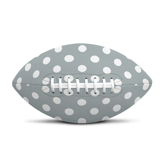 Grey And White Polka Dot Pattern Print Rugby Ball