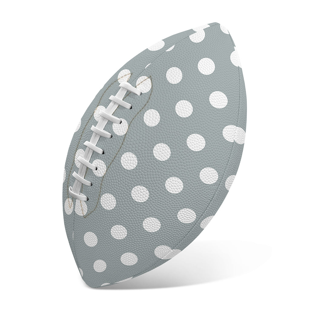 Grey And White Polka Dot Pattern Print Rugby Ball