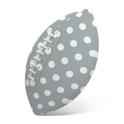Grey And White Polka Dot Pattern Print Rugby Ball