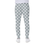 Grey And White Polka Dot Pattern Print Scuba Joggers