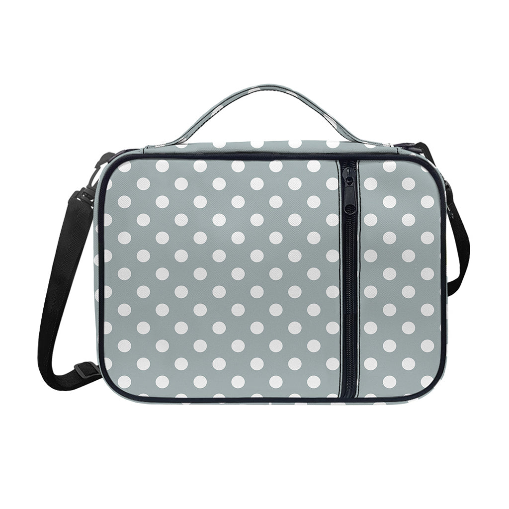 Grey And White Polka Dot Pattern Print Shoulder Strap Bible Bag