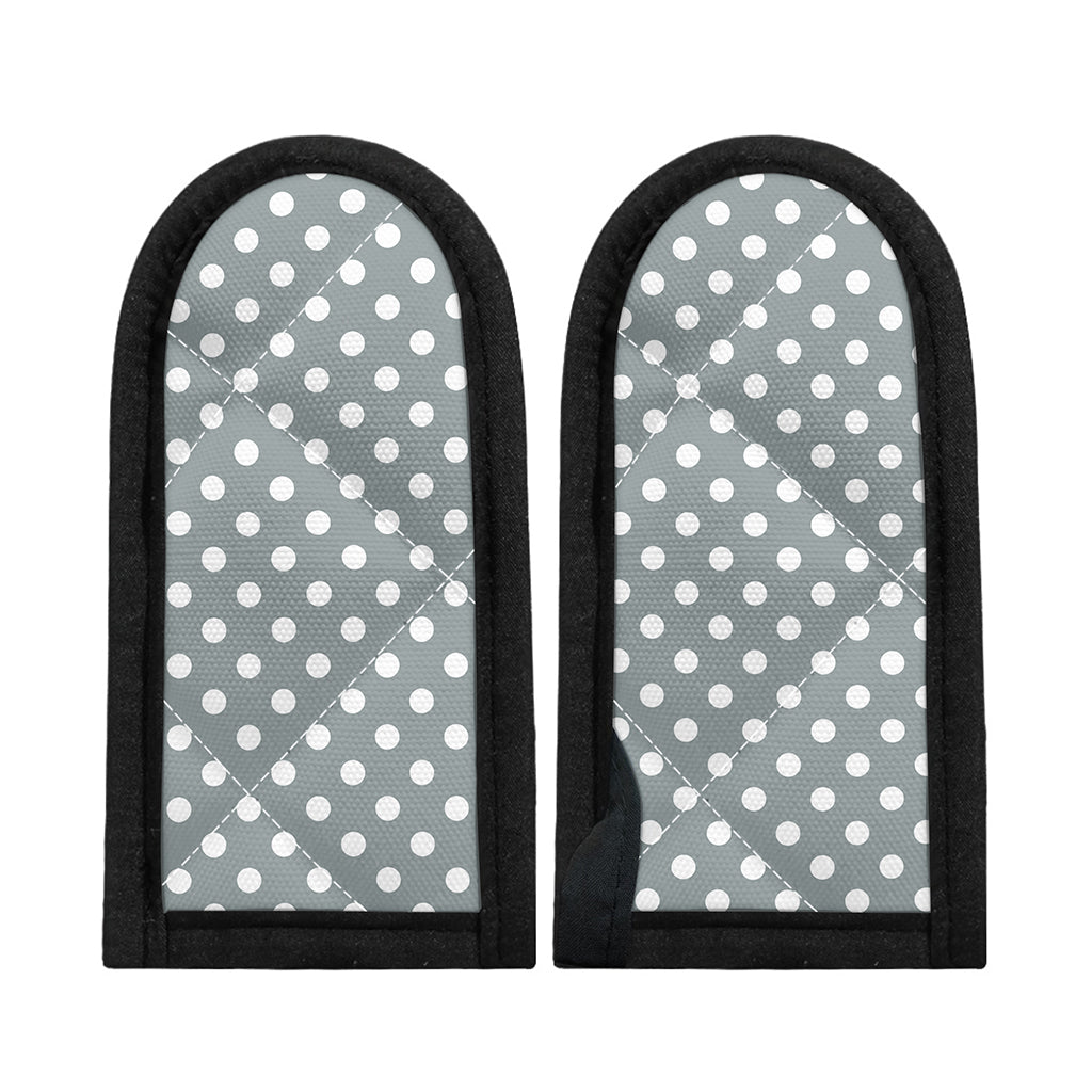 Grey And White Polka Dot Pattern Print Skillet Handle Cover