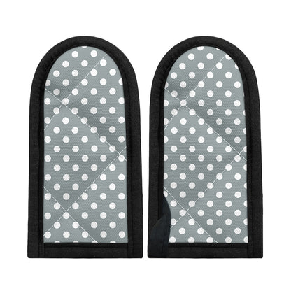 Grey And White Polka Dot Pattern Print Skillet Handle Cover