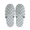 Grey And White Polka Dot Pattern Print Slippers