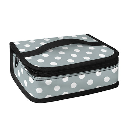 Grey And White Polka Dot Pattern Print Small Lunch Bag