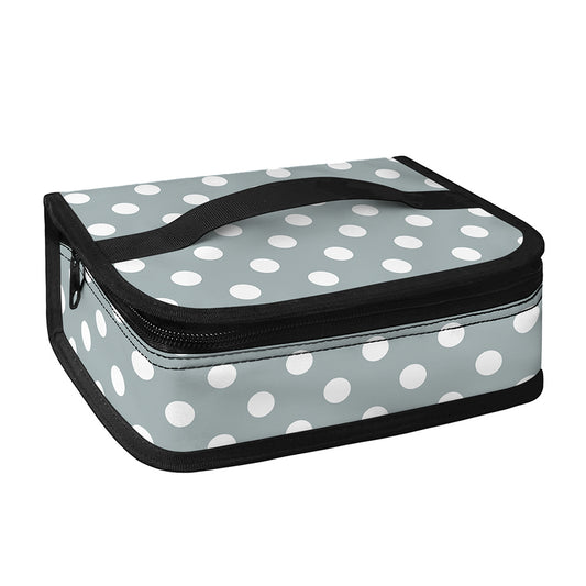 Grey And White Polka Dot Pattern Print Small Lunch Bag