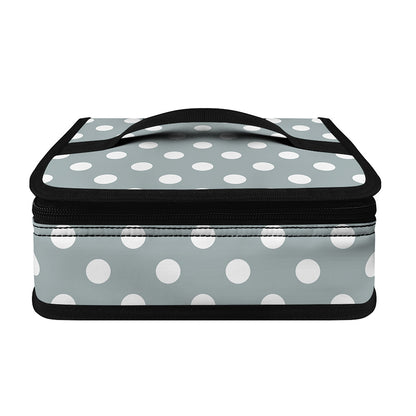 Grey And White Polka Dot Pattern Print Small Lunch Bag