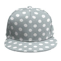 Grey And White Polka Dot Pattern Print Snapback Cap