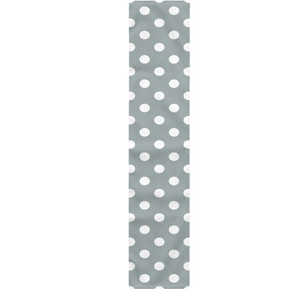 Grey And White Polka Dot Pattern Print Table Runner