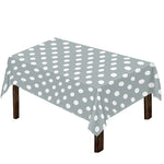 Grey And White Polka Dot Pattern Print Tablecloth