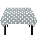 Grey And White Polka Dot Pattern Print Tablecloth