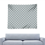 Grey And White Polka Dot Pattern Print Tapestry