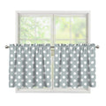 Grey And White Polka Dot Pattern Print Tier Curtains