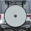 Grey And White Polka Dot Pattern Print Tire Cover With Camera Hole