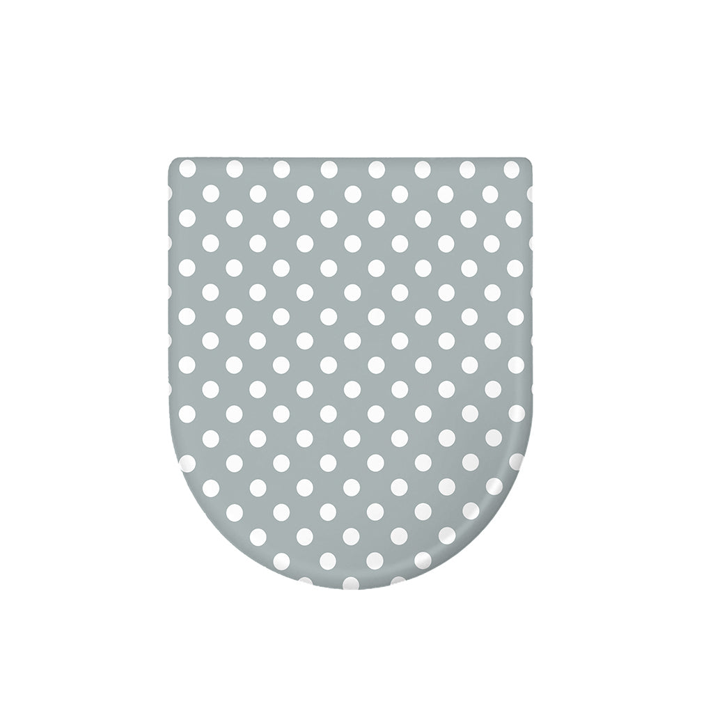 Grey And White Polka Dot Pattern Print Toilet Lid Cover