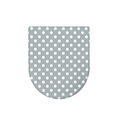 Grey And White Polka Dot Pattern Print Toilet Lid Cover
