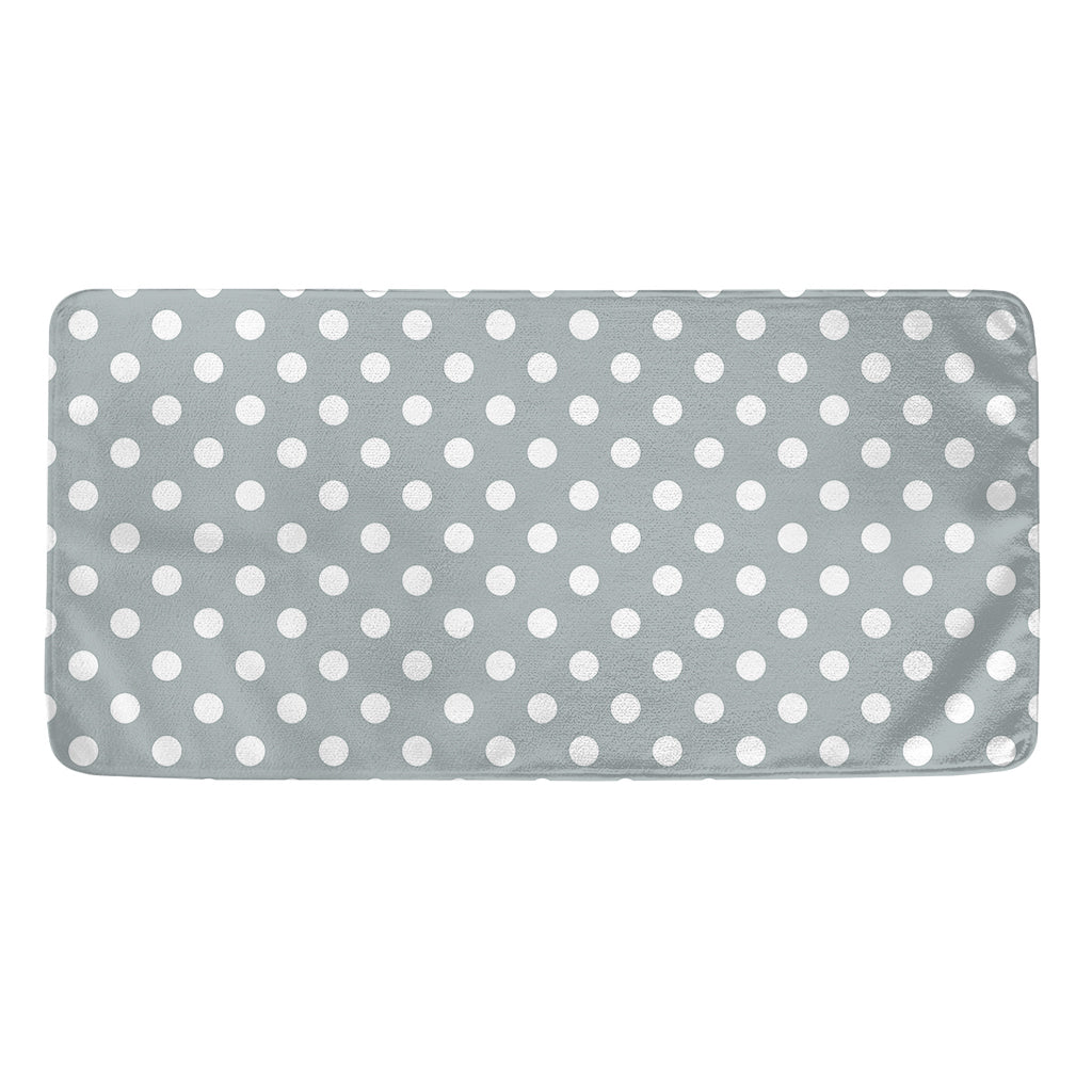 Grey And White Polka Dot Pattern Print Towel