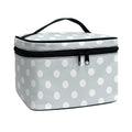 Grey And White Polka Dot Pattern Print Travel Makeup Bag