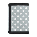 Grey And White Polka Dot Pattern Print Trifold Wallet