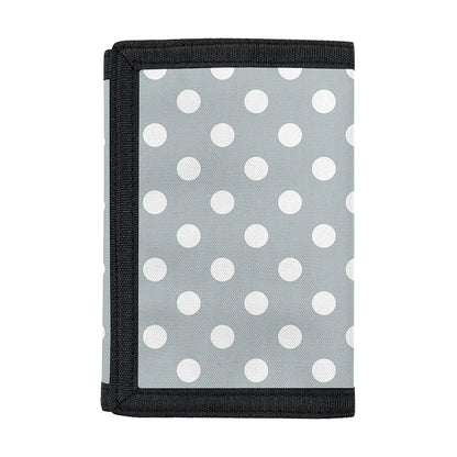 Grey And White Polka Dot Pattern Print Trifold Wallet