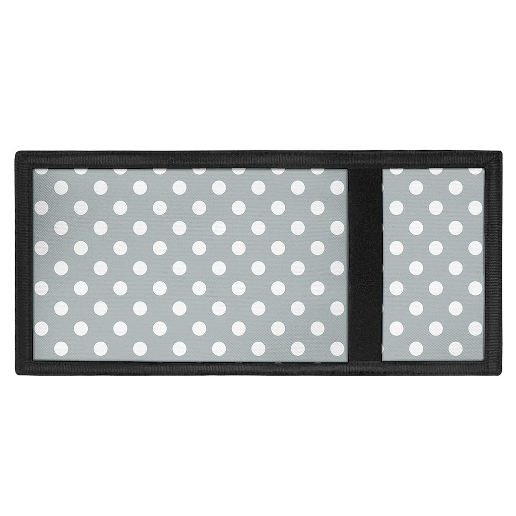 Grey And White Polka Dot Pattern Print Trifold Wallet