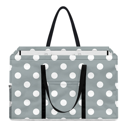 Grey And White Polka Dot Pattern Print Utility Tote Bag