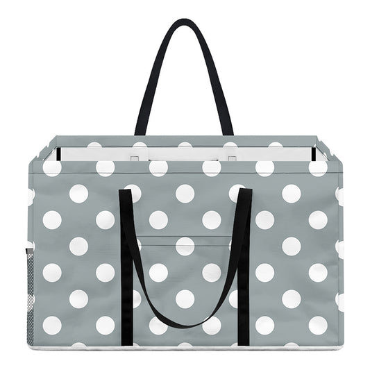 Grey And White Polka Dot Pattern Print Utility Tote Bag