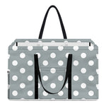 Grey And White Polka Dot Pattern Print Utility Tote Bag