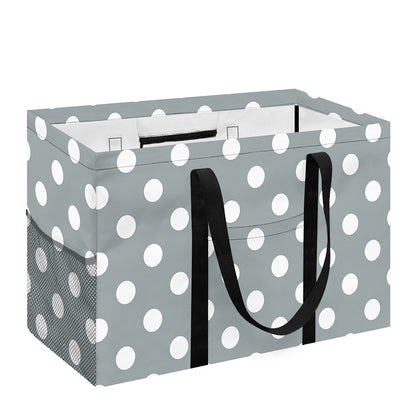 Grey And White Polka Dot Pattern Print Utility Tote Bag