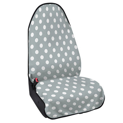 Grey And White Polka Dot Pattern Print Waterproof Car Seat Cover