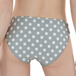 Grey And White Polka Dot Pattern Print Women's Panties