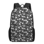 Grey And White Shark Pattern Print 17 Inch Backpack