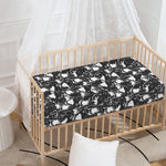 Grey And White Shark Pattern Print Baby Crib Sheet