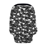 Grey And White Shark Pattern Print Baby Seat Cover